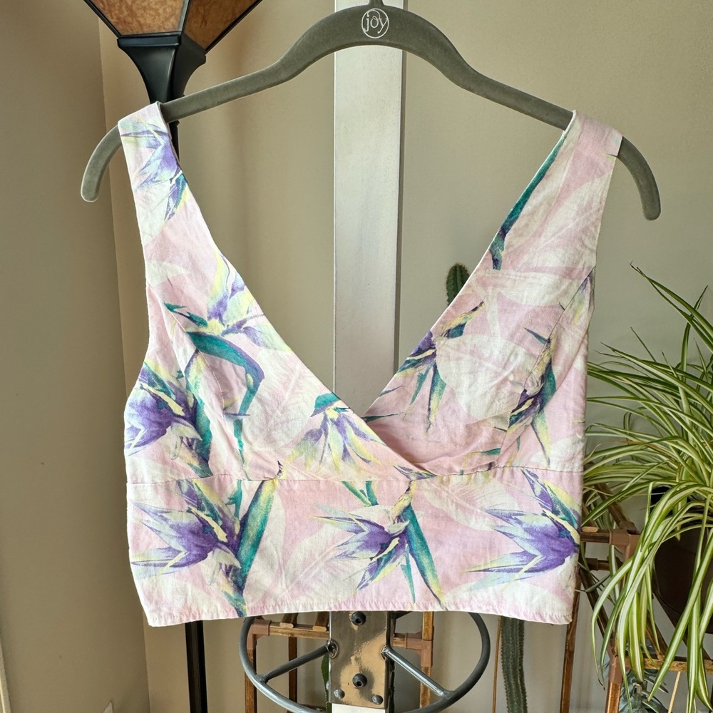 Forever 21 Floral Crop Tank Top